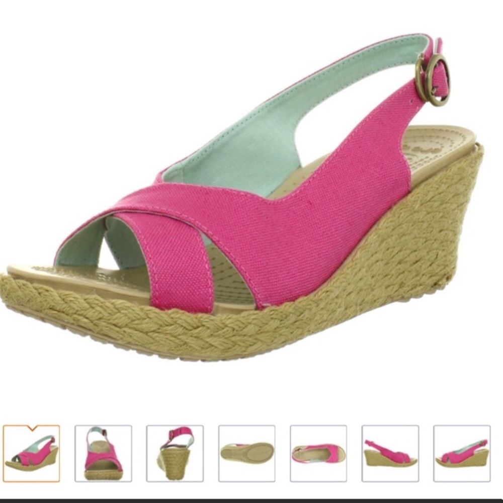 CROCS pink A-Leigh sandals sz 9